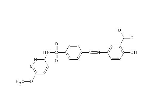 2-hydroxy-5-[(4-{[(6-methoxy-3-pyridazinyl)amino]sulfonyl}phenyl)diazenyl]benzoic acid - Click Image to Close