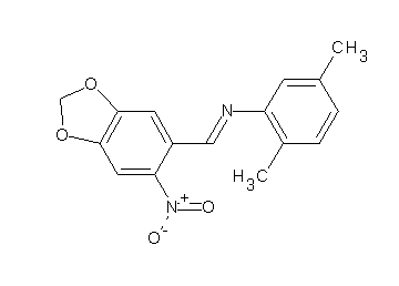 (2,5-dimethylphenyl)[(6-nitro-1,3-benzodioxol-5-yl)methylene]amine - Click Image to Close