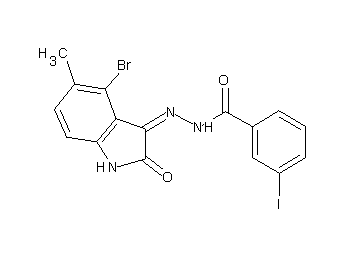 N'-(4-bromo-5-methyl-2-oxo-1,2-dihydro-3H-indol-3-ylidene)-3-iodobenzohydrazide - Click Image to Close