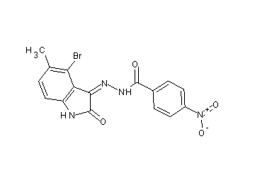N'-(4-bromo-5-methyl-2-oxo-1,2-dihydro-3H-indol-3-ylidene)-4-nitrobenzohydrazide - Click Image to Close