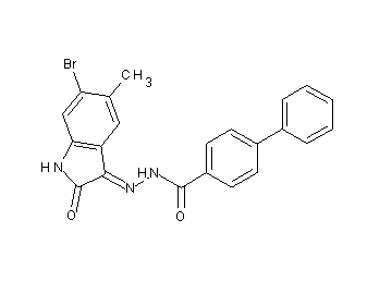 N'-(6-bromo-5-methyl-2-oxo-1,2-dihydro-3H-indol-3-ylidene)-4-biphenylcarbohydrazide - Click Image to Close
