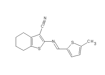 2-{[(5-methyl-2-thienyl)methylene]amino}-4,5,6,7-tetrahydro-1-benzothiophene-3-carbonitrile