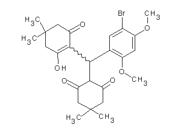 2-[(5-bromo-2,4-dimethoxyphenyl)(2-hydroxy-4,4-dimethyl-6-oxo-1-cyclohexen-1-yl)methyl]-5,5-dimethyl-1,3-cyclohexanedione - Click Image to Close