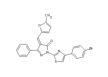 2-[4-(4-bromophenyl)-1,3-thiazol-2-yl]-4-[(5-methyl-2-furyl)methylene]-5-phenyl-2,4-dihydro-3H-pyrazol-3-one - Click Image to Close