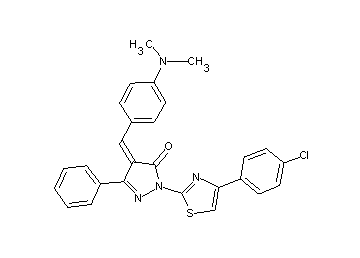 2-[4-(4-chlorophenyl)-1,3-thiazol-2-yl]-4-[4-(dimethylamino)benzylidene]-5-phenyl-2,4-dihydro-3H-pyrazol-3-one - Click Image to Close