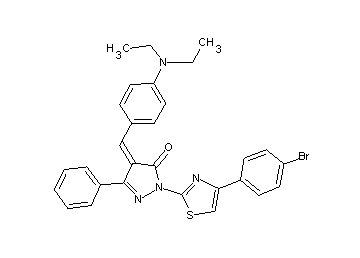 2-[4-(4-bromophenyl)-1,3-thiazol-2-yl]-4-[4-(diethylamino)benzylidene]-5-phenyl-2,4-dihydro-3H-pyrazol-3-one - Click Image to Close