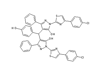 4,4'-[(4-hydroxyphenyl)methylene]bis{1-[4-(4-chlorophenyl)-1,3-thiazol-2-yl]-3-phenyl-1H-pyrazol-5-ol} - Click Image to Close