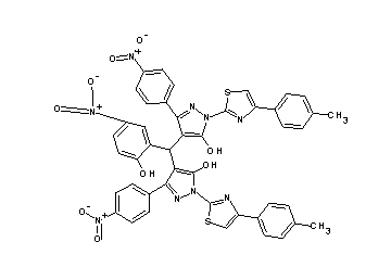 4,4'-[(2-hydroxy-5-nitrophenyl)methylene]bis[1-[4-(4-methylphenyl)-1,3-thiazol-2-yl]-3-(4-nitrophenyl)-1H-pyrazol-5-ol] - Click Image to Close