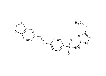 4-[(1,3-benzodioxol-5-ylmethylene)amino]-N-(5-ethyl-1,3,4-thiadiazol-2-yl)benzenesulfonamide - Click Image to Close