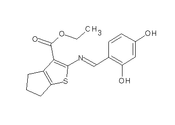 ethyl 2-[(2,4-dihydroxybenzylidene)amino]-5,6-dihydro-4H-cyclopenta[b]thiophene-3-carboxylate - Click Image to Close