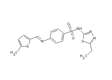 N-(5-ethyl-1,3,4-thiadiazol-2-yl)-4-{[(5-methyl-2-thienyl)methylene]amino}benzenesulfonamide - Click Image to Close
