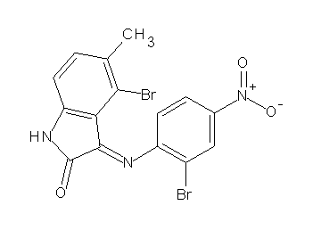 4-bromo-3-[(2-bromo-4-nitrophenyl)imino]-5-methyl-1,3-dihydro-2H-indol-2-one - Click Image to Close