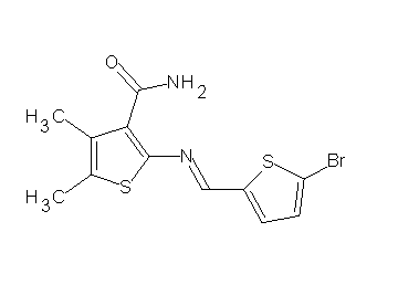 2-{[(5-bromo-2-thienyl)methylene]amino}-4,5-dimethyl-3-thiophenecarboxamide - Click Image to Close