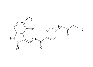 N-(4-{[2-(4-bromo-5-methyl-2-oxo-1,2-dihydro-3H-indol-3-ylidene)hydrazino]carbonyl}phenyl)propanamide - Click Image to Close