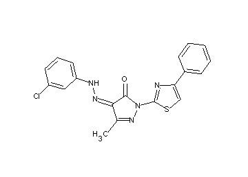 4-[(3-chlorophenyl)hydrazono]-5-methyl-2-(4-phenyl-1,3-thiazol-2-yl)-2,4-dihydro-3H-pyrazol-3-one - Click Image to Close