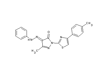 5-methyl-2-[4-(4-methylphenyl)-1,3-thiazol-2-yl]-4-(phenylhydrazono)-2,4-dihydro-3H-pyrazol-3-one - Click Image to Close