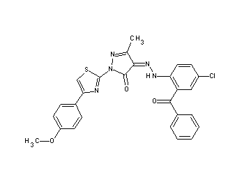 4-[(2-benzoyl-4-chlorophenyl)hydrazono]-2-[4-(4-methoxyphenyl)-1,3-thiazol-2-yl]-5-methyl-2,4-dihydro-3H-pyrazol-3-one - Click Image to Close