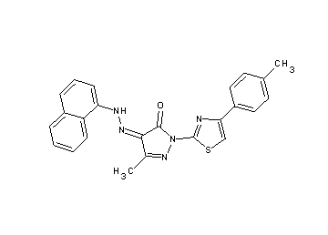 5-methyl-2-[4-(4-methylphenyl)-1,3-thiazol-2-yl]-4-(1-naphthylhydrazono)-2,4-dihydro-3H-pyrazol-3-one - Click Image to Close