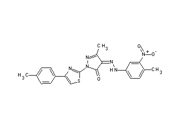 5-methyl-4-[(4-methyl-3-nitrophenyl)hydrazono]-2-[4-(4-methylphenyl)-1,3-thiazol-2-yl]-2,4-dihydro-3H-pyrazol-3-one - Click Image to Close