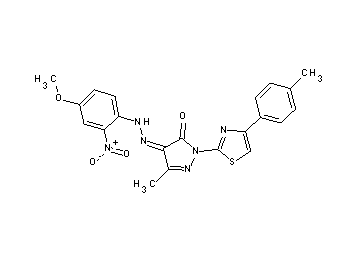4-[(4-methoxy-2-nitrophenyl)hydrazono]-5-methyl-2-[4-(4-methylphenyl)-1,3-thiazol-2-yl]-2,4-dihydro-3H-pyrazol-3-one - Click Image to Close
