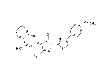 2-(2-{1-[4-(4-methoxyphenyl)-1,3-thiazol-2-yl]-3-methyl-5-oxo-1,5-dihydro-4H-pyrazol-4-ylidene}hydrazino)benzoic acid - Click Image to Close