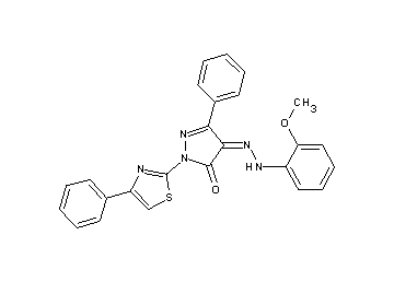 4-[(2-methoxyphenyl)hydrazono]-5-phenyl-2-(4-phenyl-1,3-thiazol-2-yl)-2,4-dihydro-3H-pyrazol-3-one - Click Image to Close