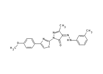 2-[4-(4-methoxyphenyl)-1,3-thiazol-2-yl]-5-methyl-4-[(3-methylphenyl)hydrazono]-2,4-dihydro-3H-pyrazol-3-one - Click Image to Close