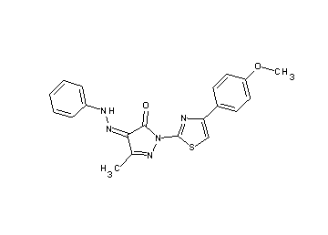 2-[4-(4-methoxyphenyl)-1,3-thiazol-2-yl]-5-methyl-4-(phenylhydrazono)-2,4-dihydro-3H-pyrazol-3-one - Click Image to Close