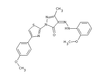 4-[(2-methoxyphenyl)hydrazono]-2-[4-(4-methoxyphenyl)-1,3-thiazol-2-yl]-5-methyl-2,4-dihydro-3H-pyrazol-3-one - Click Image to Close