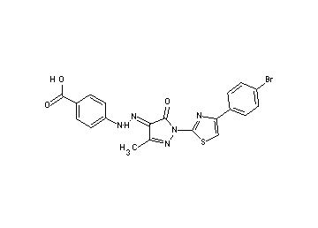 4-(2-{1-[4-(4-bromophenyl)-1,3-thiazol-2-yl]-3-methyl-5-oxo-1,5-dihydro-4H-pyrazol-4-ylidene}hydrazino)benzoic acid - Click Image to Close