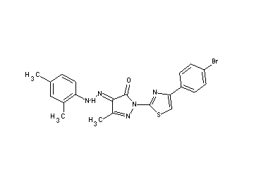 2-[4-(4-bromophenyl)-1,3-thiazol-2-yl]-4-[(2,4-dimethylphenyl)hydrazono]-5-methyl-2,4-dihydro-3H-pyrazol-3-one - Click Image to Close