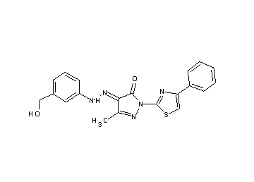 4-{[3-(hydroxymethyl)phenyl]hydrazono}-5-methyl-2-(4-phenyl-1,3-thiazol-2-yl)-2,4-dihydro-3H-pyrazol-3-one - Click Image to Close