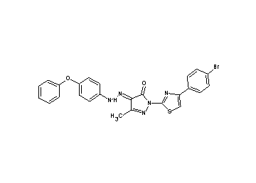 2-[4-(4-bromophenyl)-1,3-thiazol-2-yl]-5-methyl-4-[(4-phenoxyphenyl)hydrazono]-2,4-dihydro-3H-pyrazol-3-one - Click Image to Close