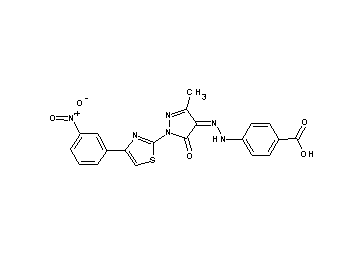 4-(2-{3-methyl-1-[4-(3-nitrophenyl)-1,3-thiazol-2-yl]-5-oxo-1,5-dihydro-4H-pyrazol-4-ylidene}hydrazino)benzoic acid - Click Image to Close