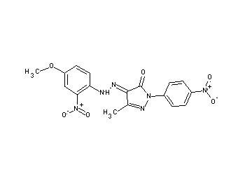 4-[(4-methoxy-2-nitrophenyl)hydrazono]-5-methyl-2-(4-nitrophenyl)-2,4-dihydro-3H-pyrazol-3-one - Click Image to Close