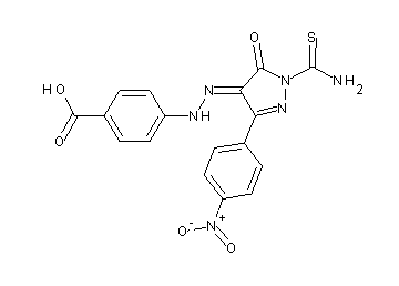 4-{2-[1-(aminocarbonothioyl)-3-(4-nitrophenyl)-5-oxo-1,5-dihydro-4H-pyrazol-4-ylidene]hydrazino}benzoic acid - Click Image to Close