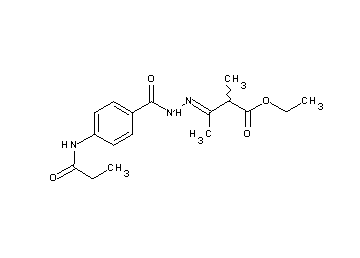 ethyl 2-methyl-3-{[4-(propionylamino)benzoyl]hydrazono}butanoate - Click Image to Close