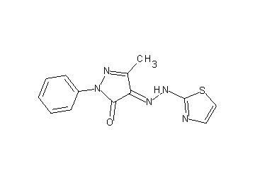 5-methyl-2-phenyl-4-(1,3-thiazol-2-ylhydrazono)-2,4-dihydro-3H-pyrazol-3-one - Click Image to Close