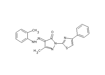 5-methyl-4-[(2-methylphenyl)hydrazono]-2-(4-phenyl-1,3-thiazol-2-yl)-2,4-dihydro-3H-pyrazol-3-one - Click Image to Close