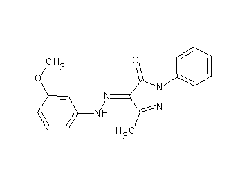 4-[(3-methoxyphenyl)hydrazono]-5-methyl-2-phenyl-2,4-dihydro-3H-pyrazol-3-one - Click Image to Close