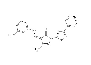 5-methyl-4-[(3-methylphenyl)hydrazono]-2-(4-phenyl-1,3-thiazol-2-yl)-2,4-dihydro-3H-pyrazol-3-one - Click Image to Close