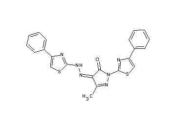 5-methyl-2-(4-phenyl-1,3-thiazol-2-yl)-4-[(4-phenyl-1,3-thiazol-2-yl)hydrazono]-2,4-dihydro-3H-pyrazol-3-one - Click Image to Close