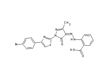 2-(2-{1-[4-(4-bromophenyl)-1,3-thiazol-2-yl]-3-methyl-5-oxo-1,5-dihydro-4H-pyrazol-4-ylidene}hydrazino)benzoic acid - Click Image to Close