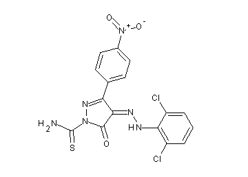 4-[(2,6-dichlorophenyl)hydrazono]-3-(4-nitrophenyl)-5-oxo-4,5-dihydro-1H-pyrazole-1-carbothioamide - Click Image to Close