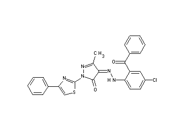 4-[(2-benzoyl-4-chlorophenyl)hydrazono]-5-methyl-2-(4-phenyl-1,3-thiazol-2-yl)-2,4-dihydro-3H-pyrazol-3-one - Click Image to Close