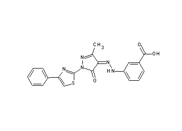 3-{2-[3-methyl-5-oxo-1-(4-phenyl-1,3-thiazol-2-yl)-1,5-dihydro-4H-pyrazol-4-ylidene]hydrazino}benzoic acid - Click Image to Close