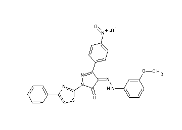 4-[(3-methoxyphenyl)hydrazono]-5-(4-nitrophenyl)-2-(4-phenyl-1,3-thiazol-2-yl)-2,4-dihydro-3H-pyrazol-3-one - Click Image to Close
