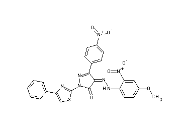 4-[(4-methoxy-2-nitrophenyl)hydrazono]-5-(4-nitrophenyl)-2-(4-phenyl-1,3-thiazol-2-yl)-2,4-dihydro-3H-pyrazol-3-one - Click Image to Close