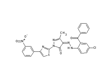 4-[(2-benzoyl-4-chlorophenyl)hydrazono]-5-methyl-2-[4-(3-nitrophenyl)-1,3-thiazol-2-yl]-2,4-dihydro-3H-pyrazol-3-one - Click Image to Close