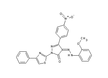 4-[(2-methoxyphenyl)hydrazono]-5-(4-nitrophenyl)-2-(4-phenyl-1,3-thiazol-2-yl)-2,4-dihydro-3H-pyrazol-3-one - Click Image to Close